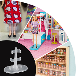 Transparent Plastic Doll Standing Bracket&nbsp;AJEW-WH0312-71