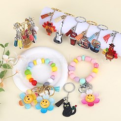 16Pcs 8 Styles Printed Acrylic Pendants&nbsp;OACR-SZ0001-40