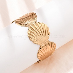 Ocean 304 Stainless Steel Shell Shape Open Cuff Bangles for Women&nbsp;AJEW-P127-28G