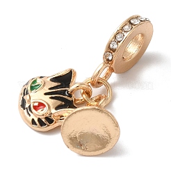 Rack Plating Alloy Crystal Rhinestone European Dangle Charms&nbsp;PALLOY-S189-18G