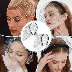 2Pcs 2 Colors Mesh Veil Cloth Hair Bands&nbsp;FIND-OC0003-95A