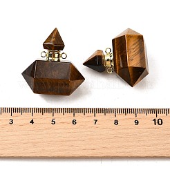 Natural Tiger Eye Perfume Bottle Pendants&nbsp;G-L623-08G-03