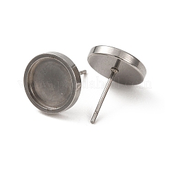 304 Stainless Steel Stud Earring Settings&nbsp;STAS-L195-02A-01-A