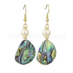 Natural Paua Shell Dangle Earrings&nbsp;EJEW-JE07433-01