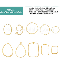 40Pcs 10 Styles Alloy Open Back Bezel Pendants&nbsp;FIND-CA0008-30