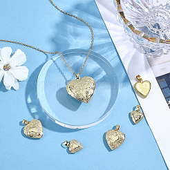 12Pcs 6 Styles Brass Locket Pendants&nbsp;KK-ME0004-25