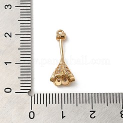 Brass Micro Pave Cubic Zirconia Pendant Bails&nbsp;KK-F865-12G