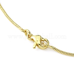 Brass Round Snake Chain Necklace for Women&nbsp;MAK-YW0001-07