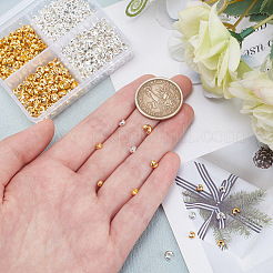 800Pcs 4 Style Brass Crimp Beads Covers&nbsp;KK-AR0003-69