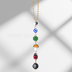 Mushroom & Evil Eye Acrylic & Lampwork & Glass Pendant Decoration&nbsp;HJEW-SC00184