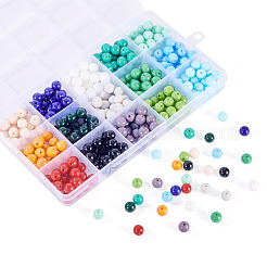375Pcs 15 Colors Opaque Solid Color Glass Beads&nbsp;GLAA-TA0003-26