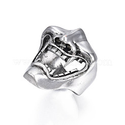 Gothic Punk Open Mouth Alloy Open Cuff Ring for Men Women&nbsp;RJEW-T009-59AS