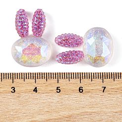 Transparent Epoxy Resin Rabbit Head Decoden Cabochons&nbsp;CRES-M034-05C