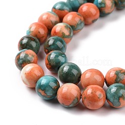Synthetic Ocean White Jade Round Bead Strands&nbsp;G-M165-8mm-04