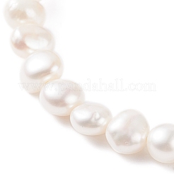 Gemstone Chips & Natural Pearl Stretch Bracelet&nbsp;BJEW-JB07651