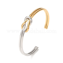 Duo Tone 304 Stainless Steel Knot Open Cuff Bangles for Women&nbsp;SA-CBA2192-05GP-01