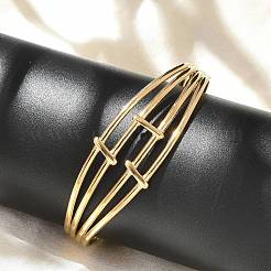 304 Stainless Steel Cuff Bangles for Women&nbsp;BJEW-B120-01G-02