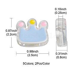 10Pcs 5 Colors Transparent Acrylic Beads&nbsp;ACRC-YW0001-01