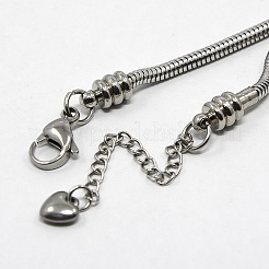 Tarnish Resistant 304 Stainless Steel European Round Snake Chains Bracelets&nbsp;STAS-J015-07