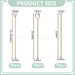 210Pcs 3 Styles Brass Head Pins&nbsp;KK-DR0001-28A