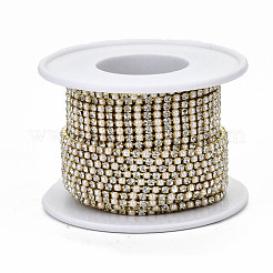 Brass Rhinestone Strass Chains&nbsp;CHC-T011-SS6.5-01G