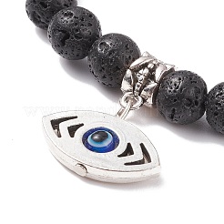 Natural Lava Rock Round Beaded Stretch Bracelet&nbsp;BJEW-JB08221