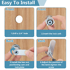 Zinc Alloy & Plastic Cam Lock Cylinder with 2 Keys&nbsp;FIND-WH0367-300