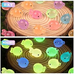 60Pcs 6 Colors Luminous Resin Fish Ornaments&nbsp;AJEW-SZ0002-62