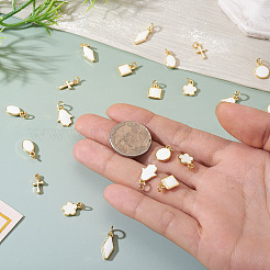 21Pcs 7 Styles Brass Enamel Charms&nbsp;KK-TA0003-19A