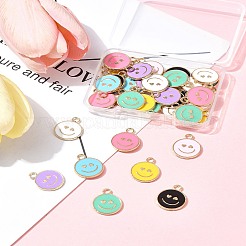 40Pcs 8 Colors Alloy Enamel Pendants&nbsp;ENAM-FS0002-06