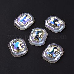 Rainbow Iridescent Plating Acrylic Cabochons&nbsp;OACR-E011-07
