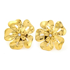 304 Stainless Steel Flower Stud Earrings for Women&nbsp;EJEW-U023-04G-03