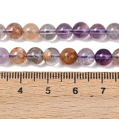 Natural Purple Phantom Quartz Lodolite Quartz Beads Strands&nbsp;G-R446-6mm-01A