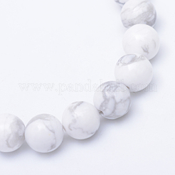 Round Natural Howlite Bead Strands&nbsp;X-G-R345-6mm-18