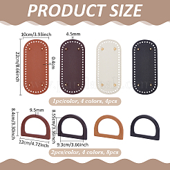 4Pcs 4 Colors PU Leather Oval Bottom&nbsp;FIND-PH0061-81