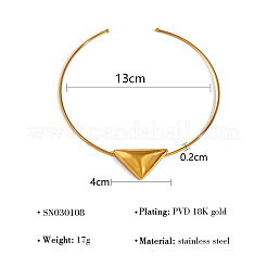 304 Stainless Steel Triangle Cuff Choker Necklaces for Women&nbsp;FS-WG174AB-01