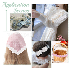 5 Yards 5 Colors Organza 3D Flower Lace Trim with Imitation Pearl&nbsp;OCOR-WR0001-65
