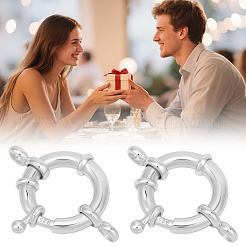 2Pcs 925 Sterling Silver Large Spring Rings Clasps&nbsp;STER-BBC0009-21C