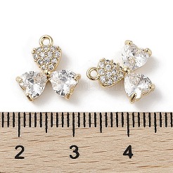 Brass Micro Pave Clear Cubic Zirconia Pendants&nbsp;KK-G491-06G