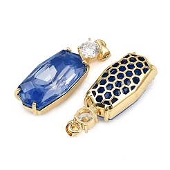 Brass Micro Pave Cubic Zirconia Pendants&nbsp;KK-B150-30G-03