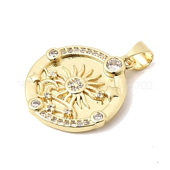 Brass Micro Pave Clear Cubic Zirconia Pendants&nbsp;KK-H267-017G