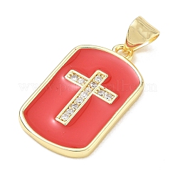 Religion Cross Brass Micro Pave Clear Cubic Zirconia Pendants&nbsp;CU-CBA83A6-03H-G03