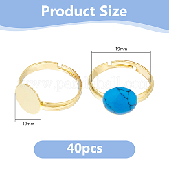 40Pcs Brass Pad Ring Base Findings&nbsp;FIND-DC0006-65G