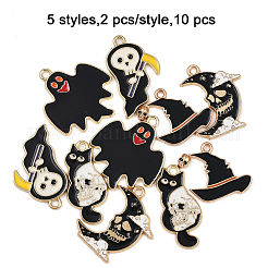 10Pcs 5 Styles Eco-Friendly Alloy Enamel Pendants&nbsp;ENAM-FP0003-20