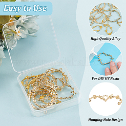 Rack Plating Alloy Open Back Bezel Pendants&nbsp;PALLOY-OC0001-24