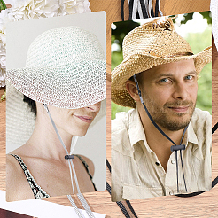 12Pcs 2 Colors Polyester Hat Flexible Removable Chin Cord&nbsp;AJEW-CP0010-13