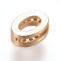 Golden Plated Brass Micro Pave Cubic Zirconia Slide Charms&nbsp;ZIRC-L075-61O-G