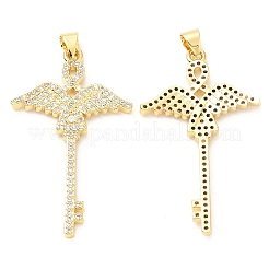 Rack Plating Brass Micro Pave Cubic Zirconia Pendants&nbsp;KK-A185-16G