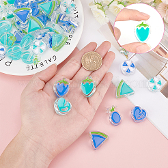 40Pcs 10 Style Transparent Enamel Acrylic Beads&nbsp;TACR-SC0001-09A
