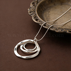 Alloy Triple Ring Pendant Necklaces for Women Men&nbsp;WG3F07B-01